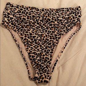 Animal print high waisted bikini bottom